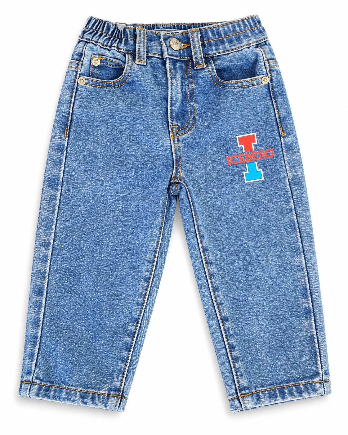 ICEBERG - Jeans in denim con logo bambino