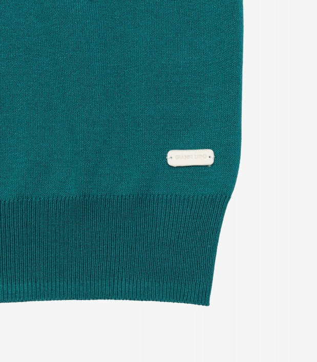 GIANNI LUPO - Maglioncino verde smeraldo girocollo uomo