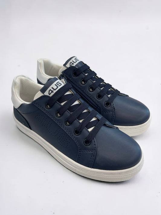 4US BY CESARE PACIOTTI - Sneakers blu navy con logo forellato bambino