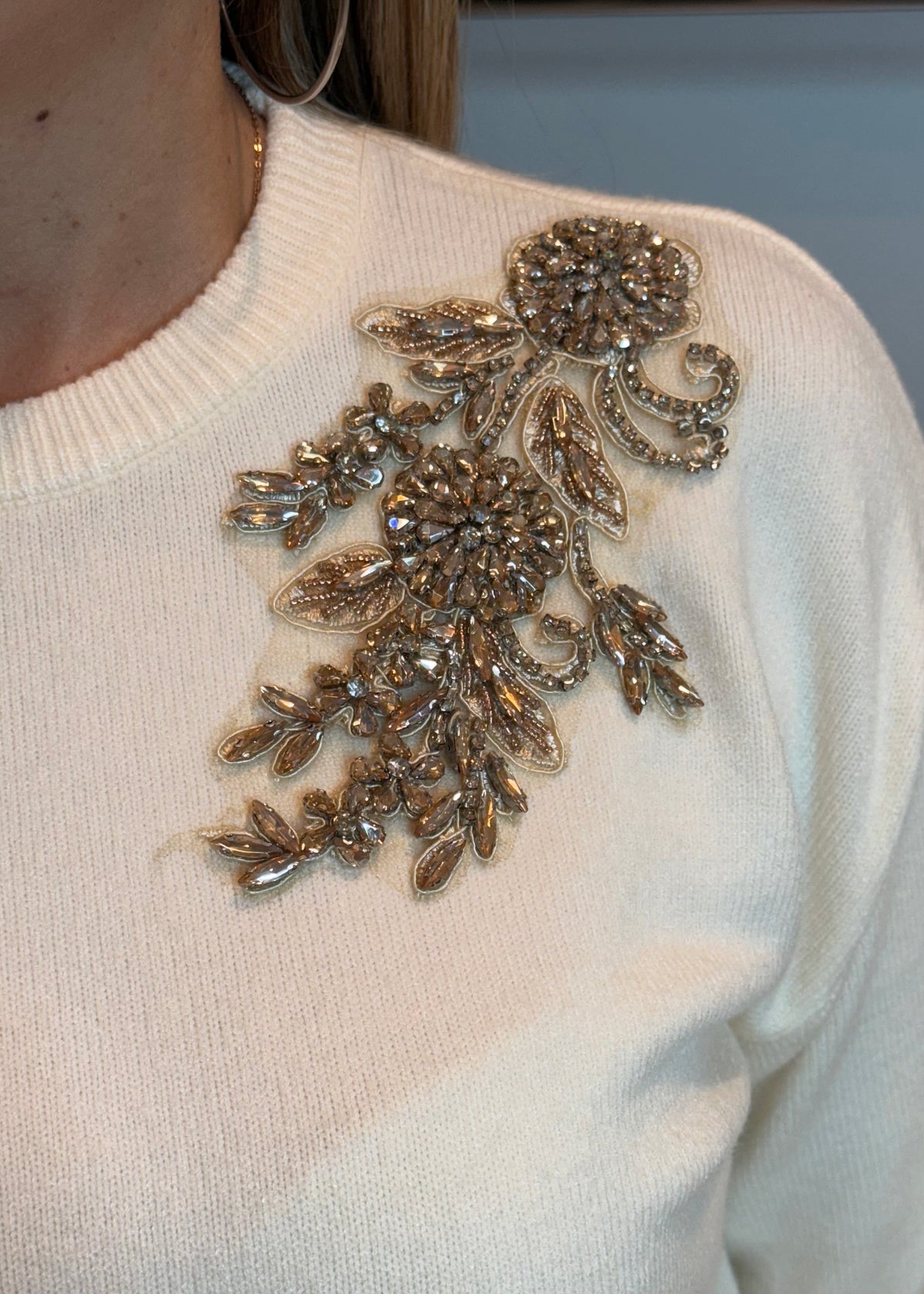 INFLUENCER - Maglia con dettaglio in pietre donna