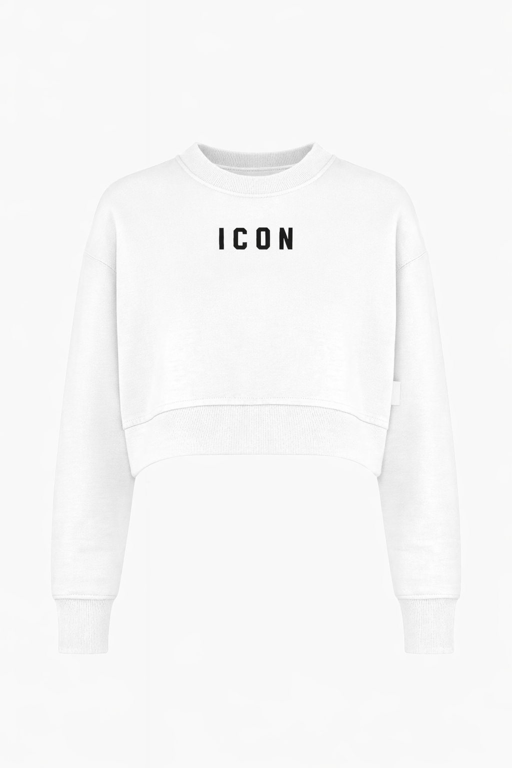 ICON - Felpa crop con logo centrale donna