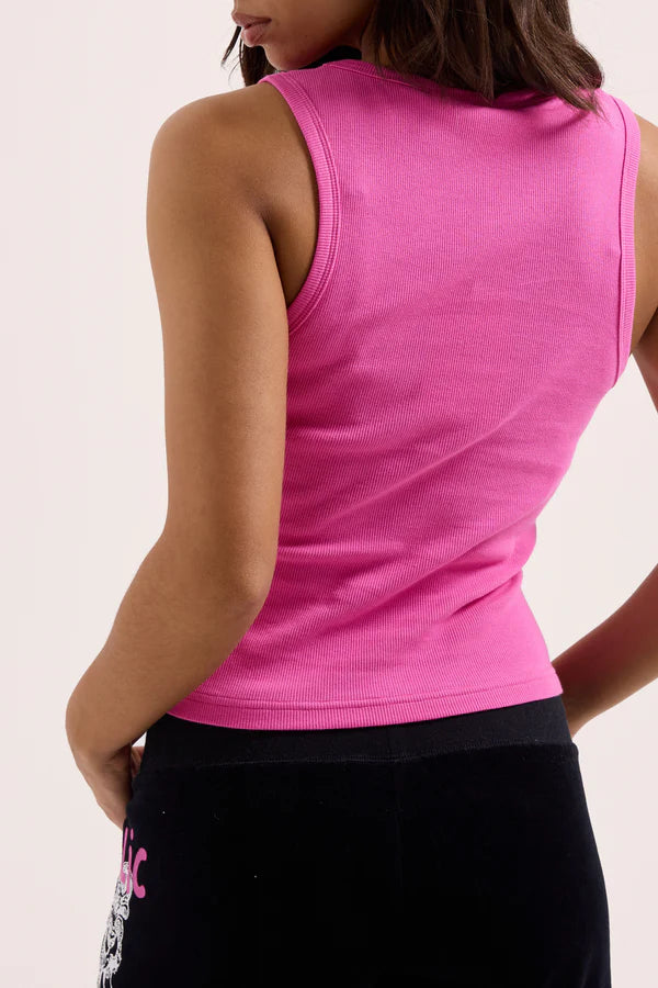 JUICY COUTURE - Canotta con logo e corona in strass donna