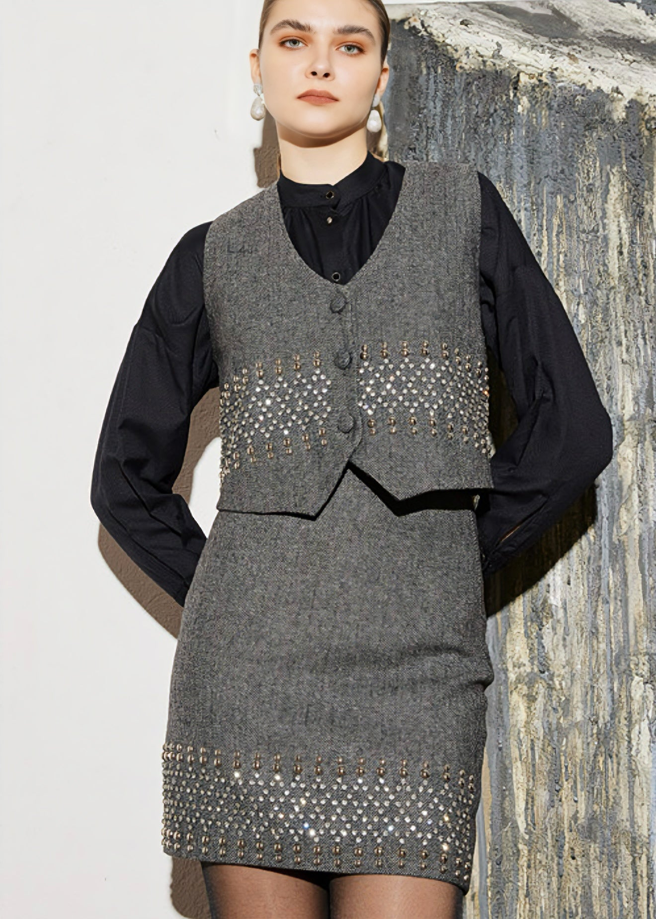 TRASH AND LUXURY - Gonna con applicazione in strass donna