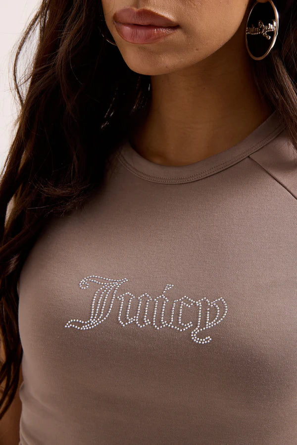 JUICY COUTURE - T-shirt con logo in strass donna