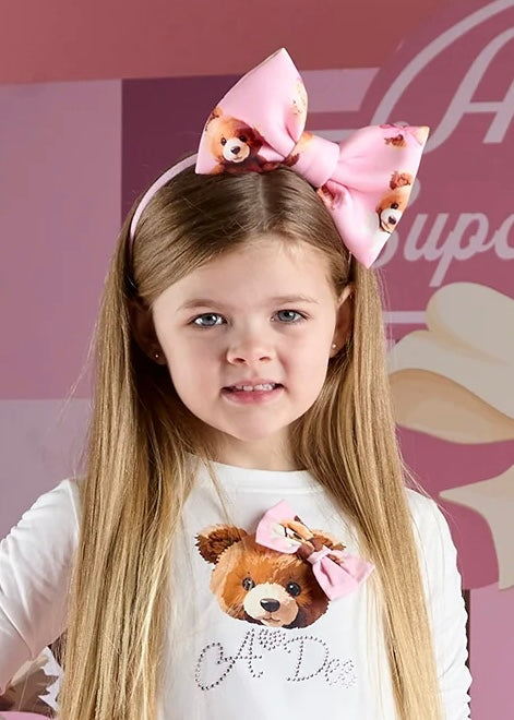 A-DEE - Cerchietto fiocco con orso bambina