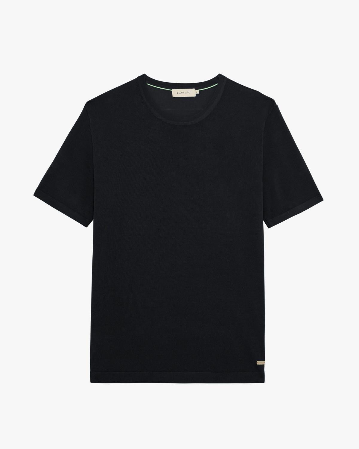 GIANNI LUPO - T-Shirt in maglia nero