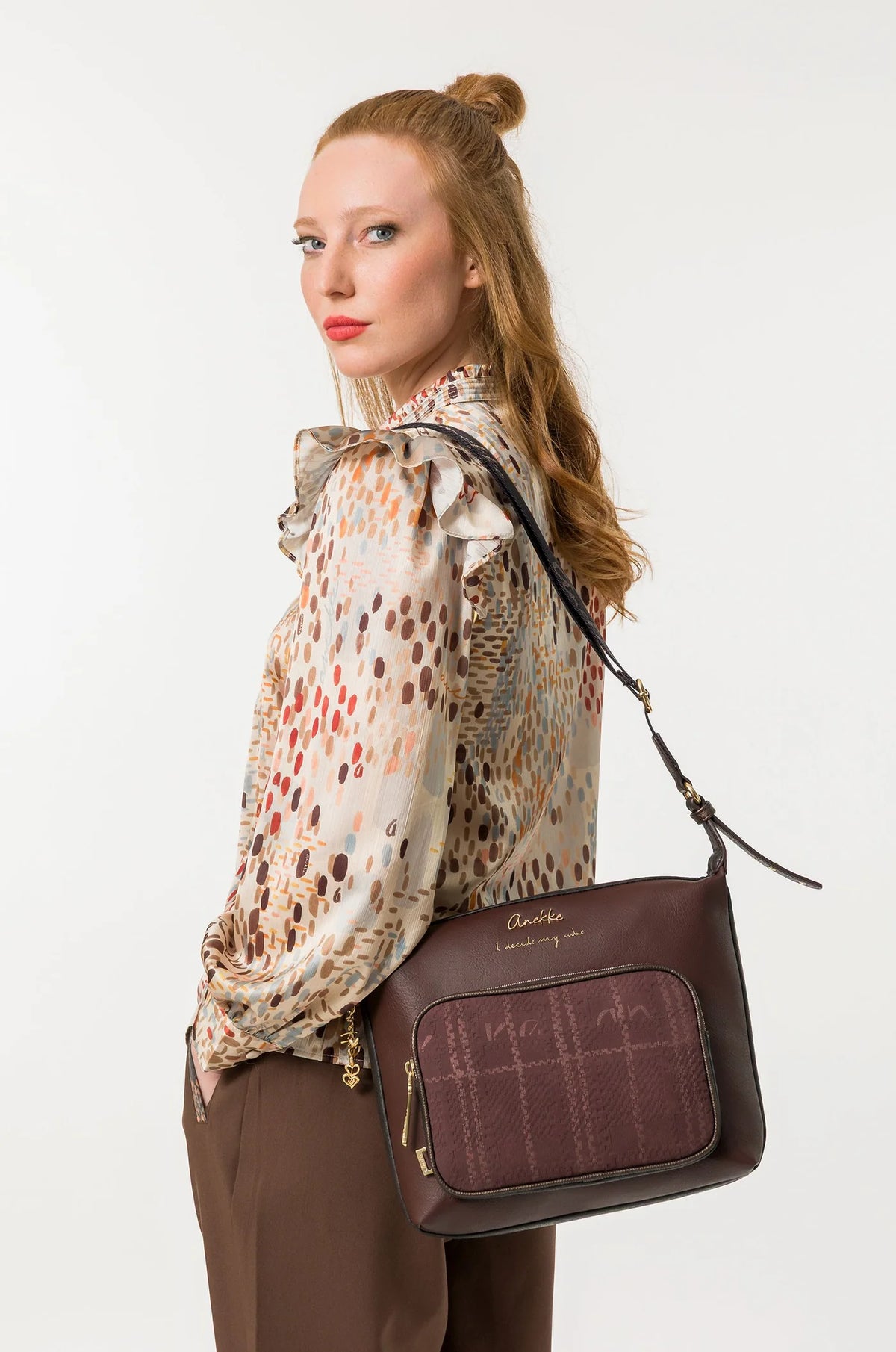 ANEKKE - Borsa a tracolla BURGUNDY