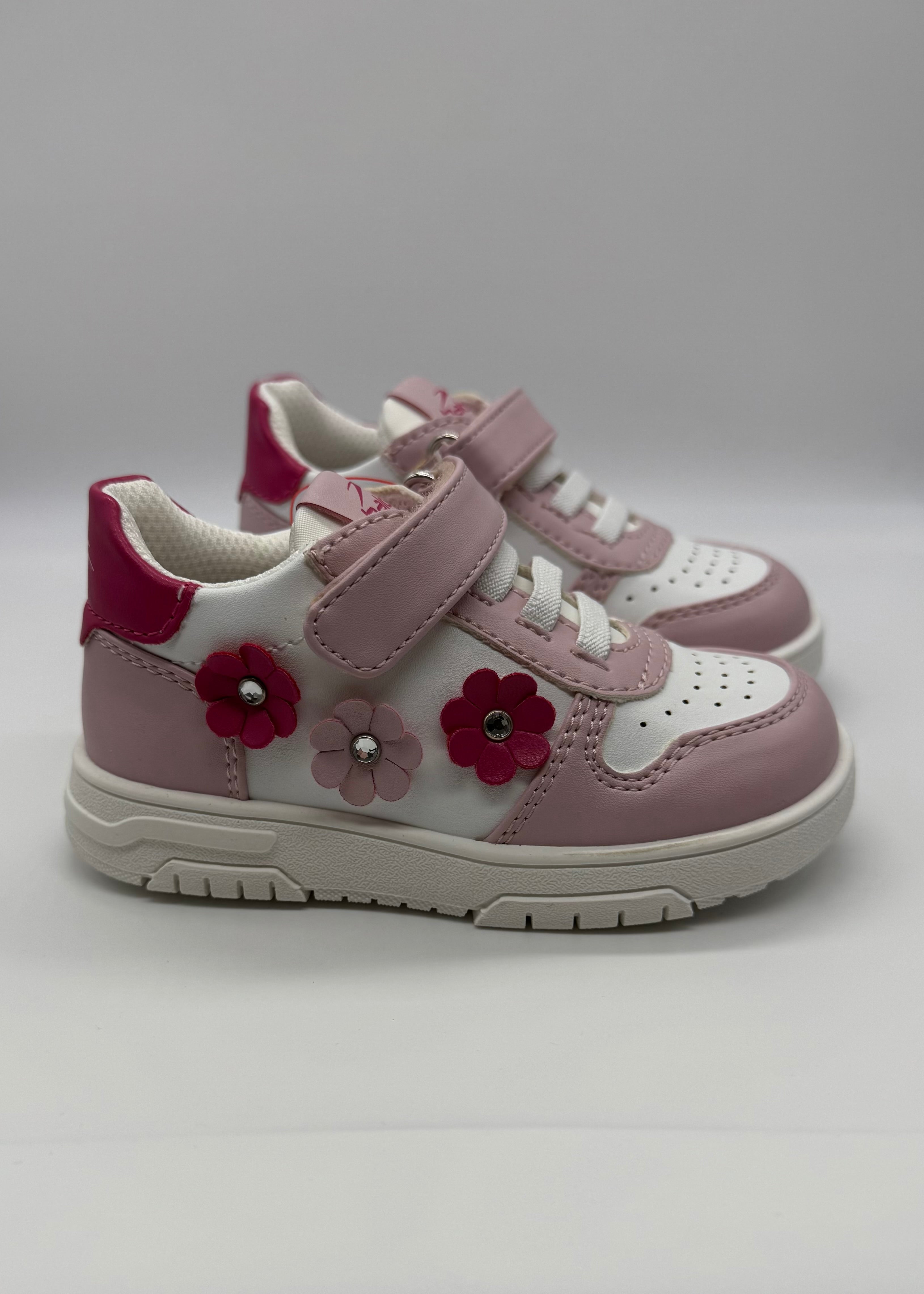BALDUCCI SPORT - Sneakers rosa con fiori fucsia bambina