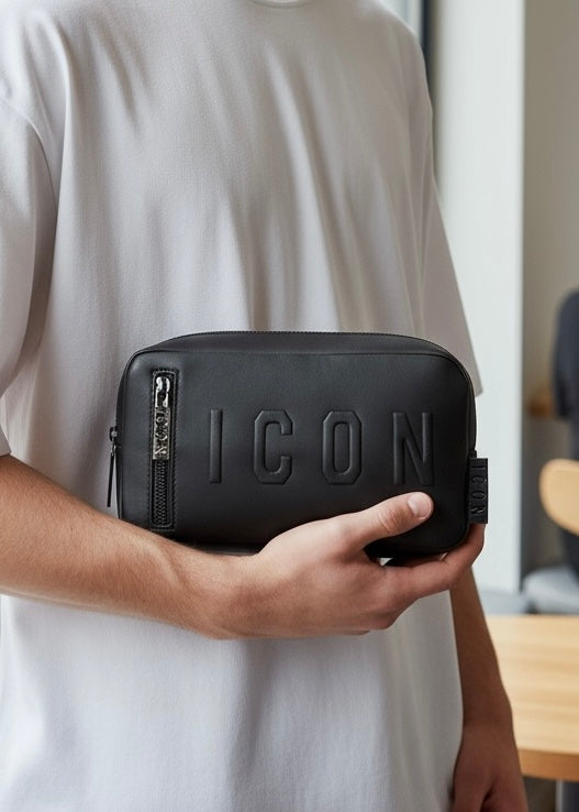 ICON - Marsupio in ecopelle  con logo in rilievo