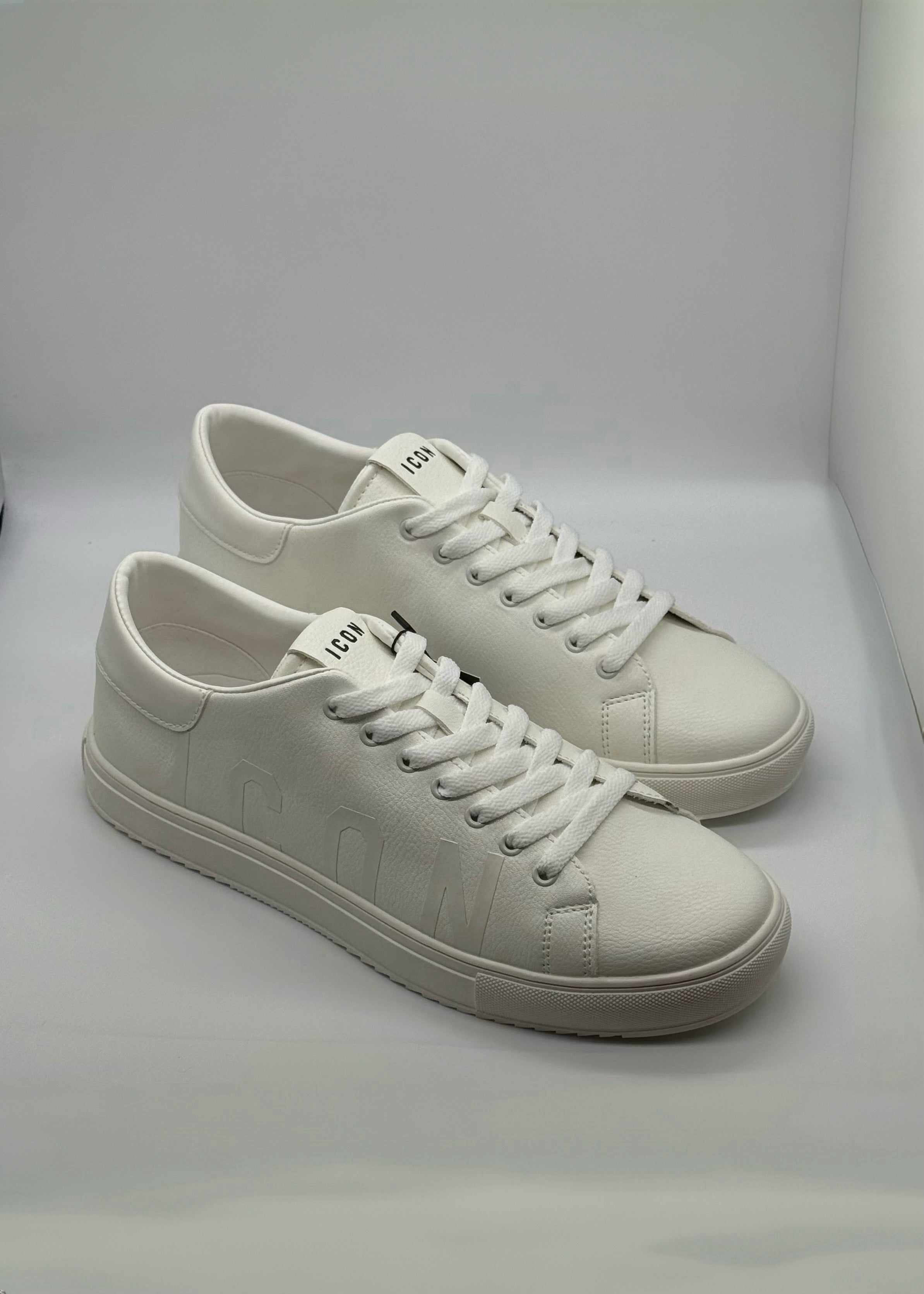 ICON - Sneakers bianca con logo tono su tono uomo