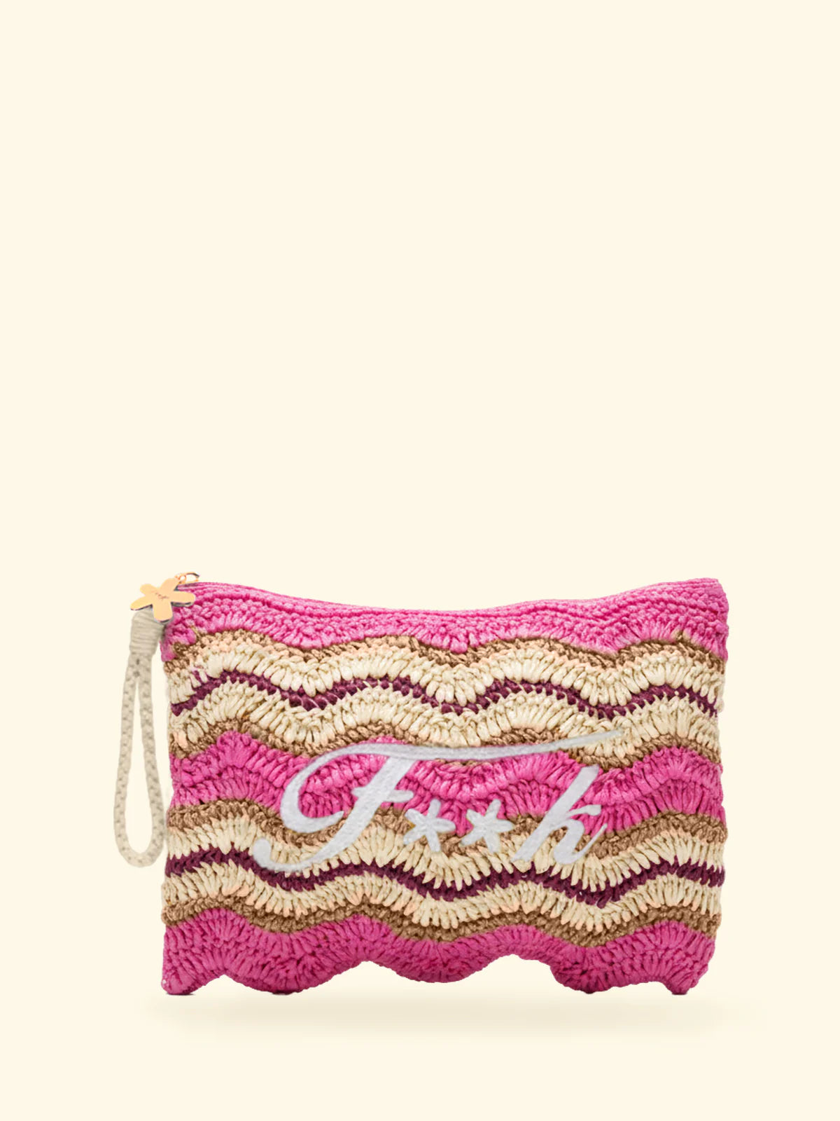 F**K - Mini pochette in paglia  donna