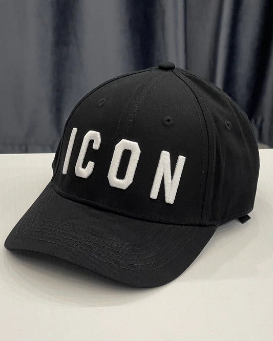 ICON - Cappello nero con logo bianco bambino/a