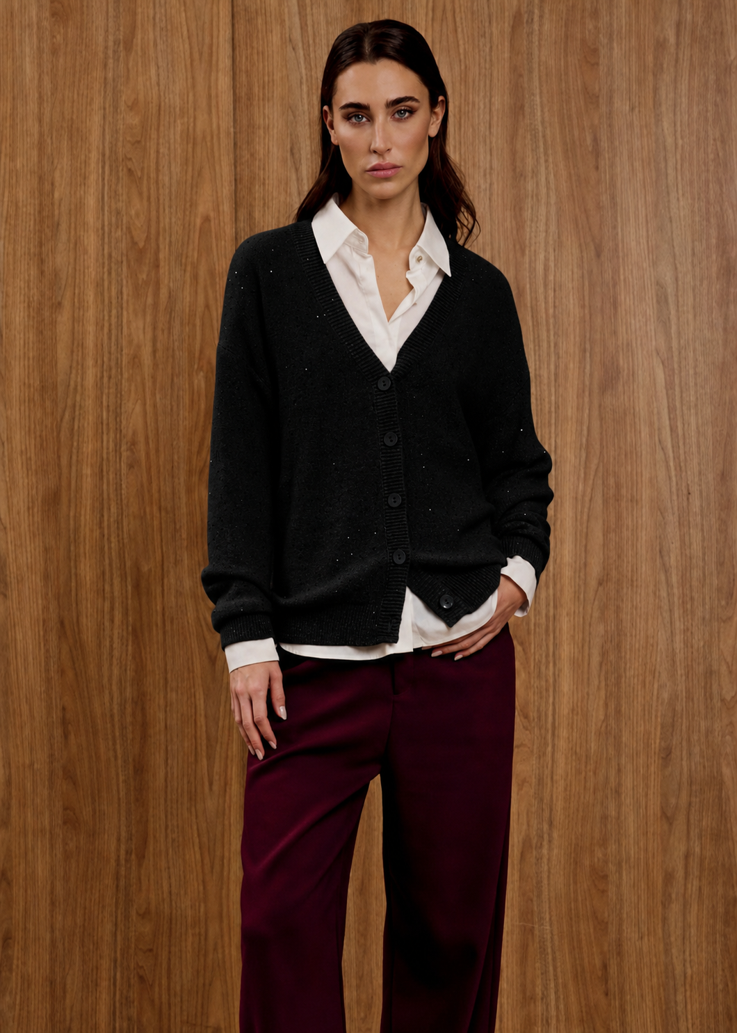 INFLUENCER - Cardigan con micro paillettes donna