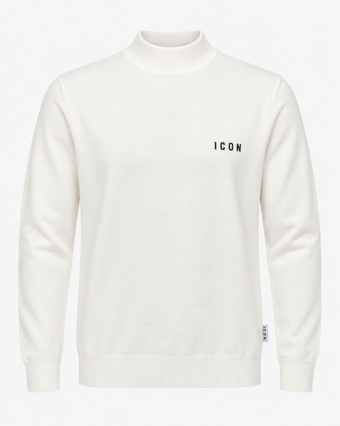 ICON - Maglia con collo alto e logo ricamato in rilievo uomo