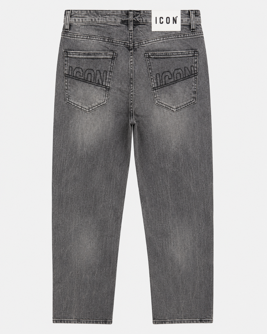 ICON - Jeans cropped con tasche ricamate uomo