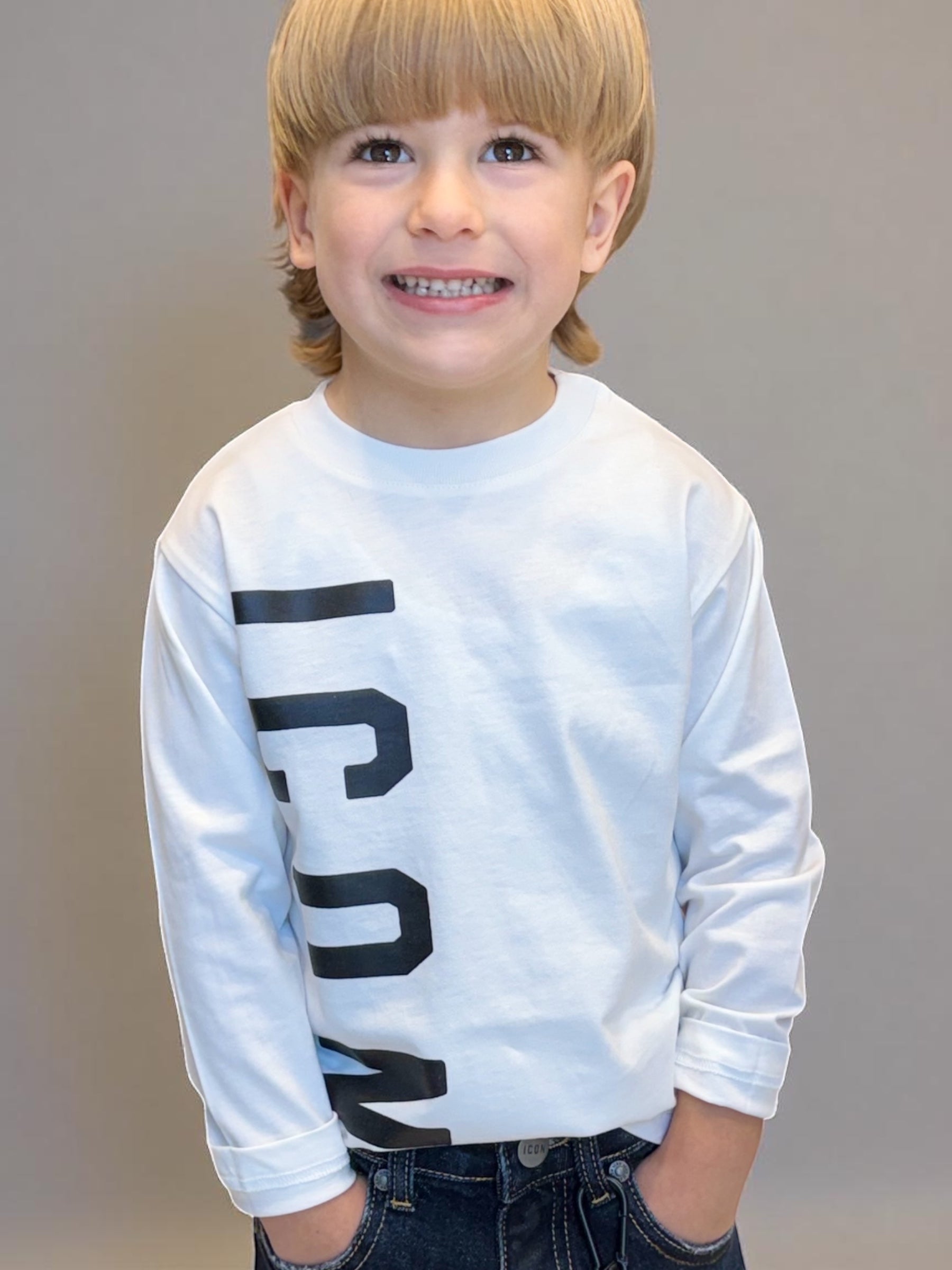 ICON - T-shirt manica lunga con logo laterale bambino