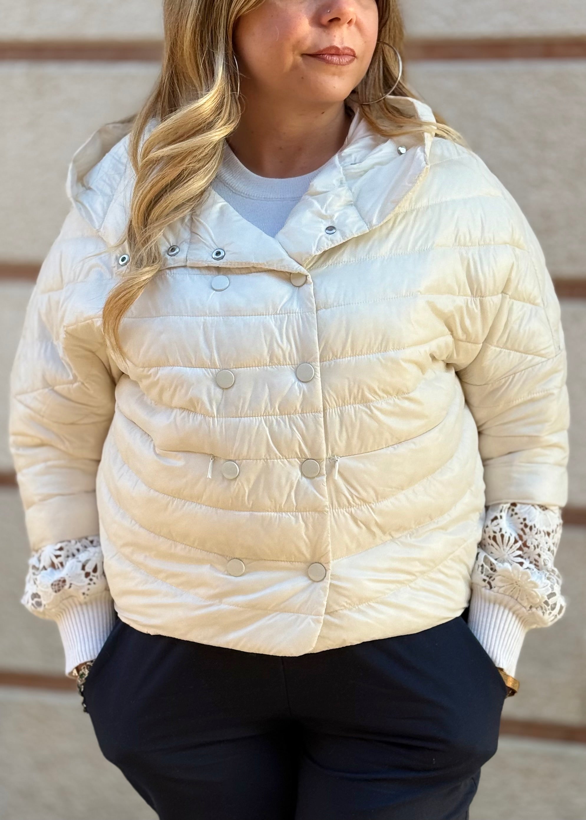 INDOMINA - Giubbotto con cappuccio e manica a 3/4 donna