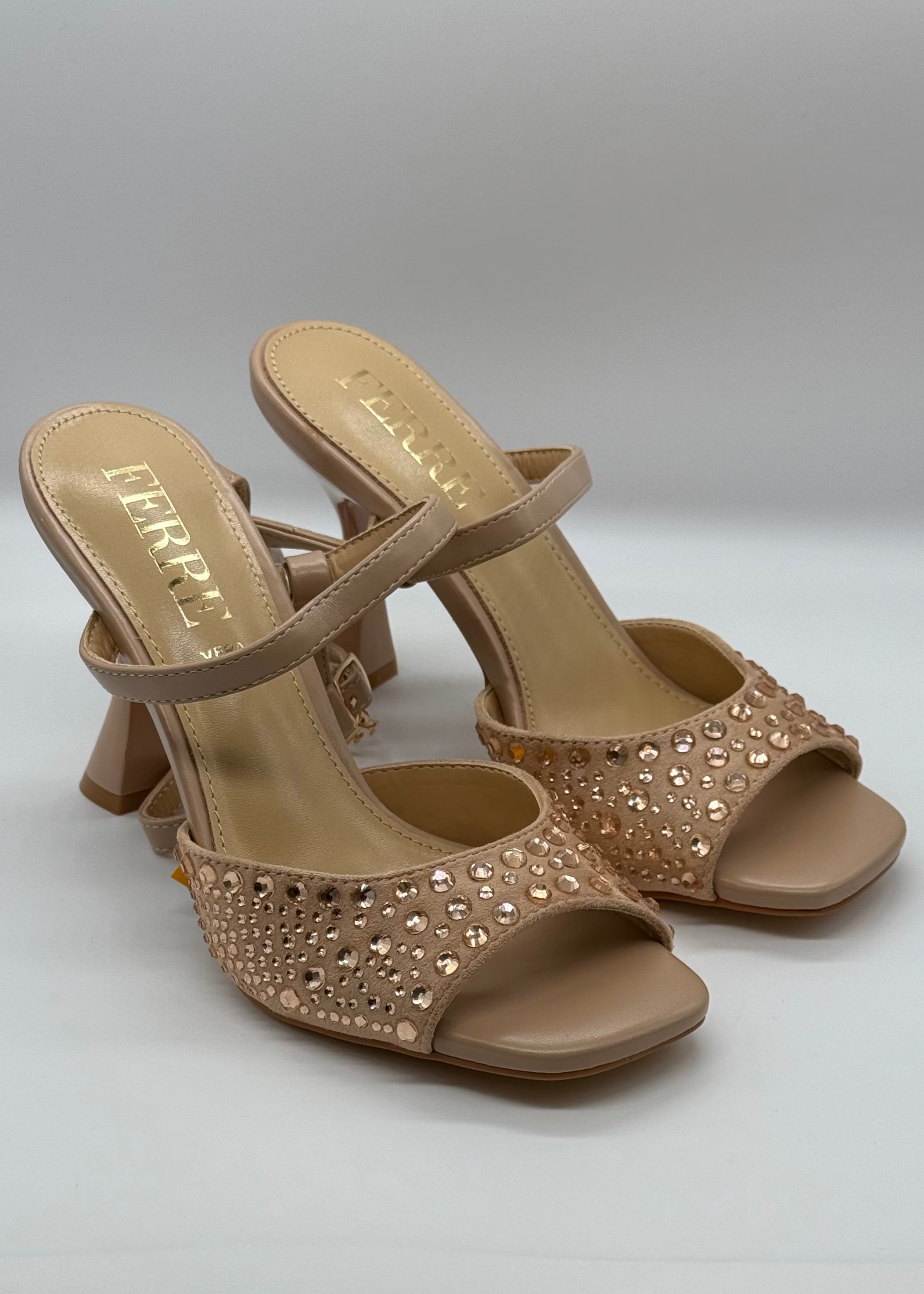 FERRE - Sandalo nude con strass donna