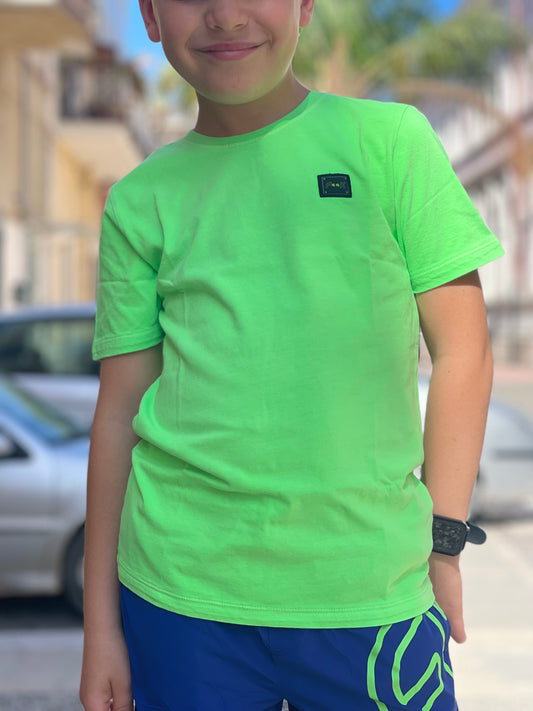 F**K - T-shirt verde con logo sul davanti