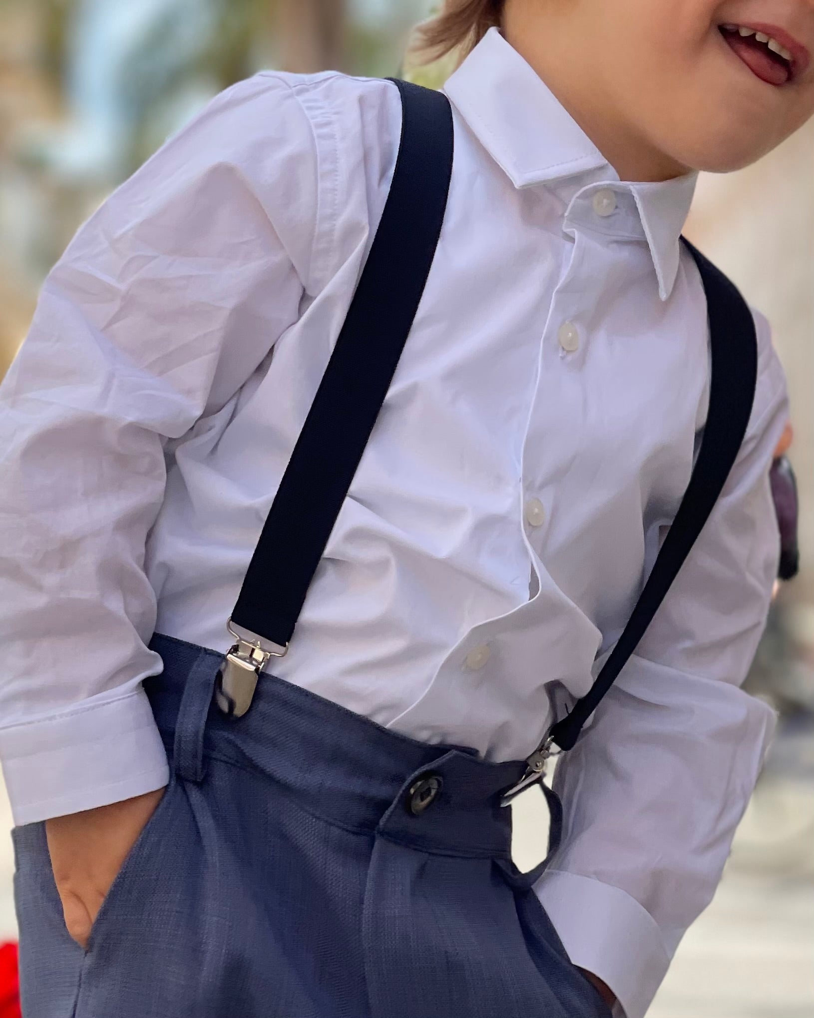 NEVER TOO - Camicia bianca in cotone bambino