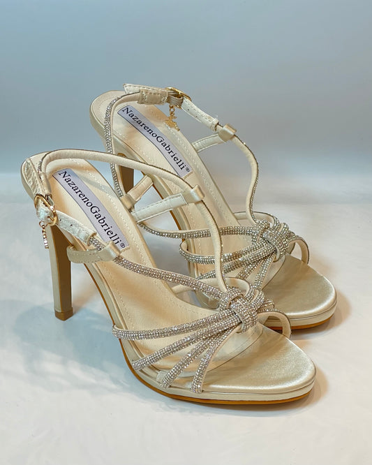 NAZARENO GABRIELLI - Sandalo gioiello con tacco gold
