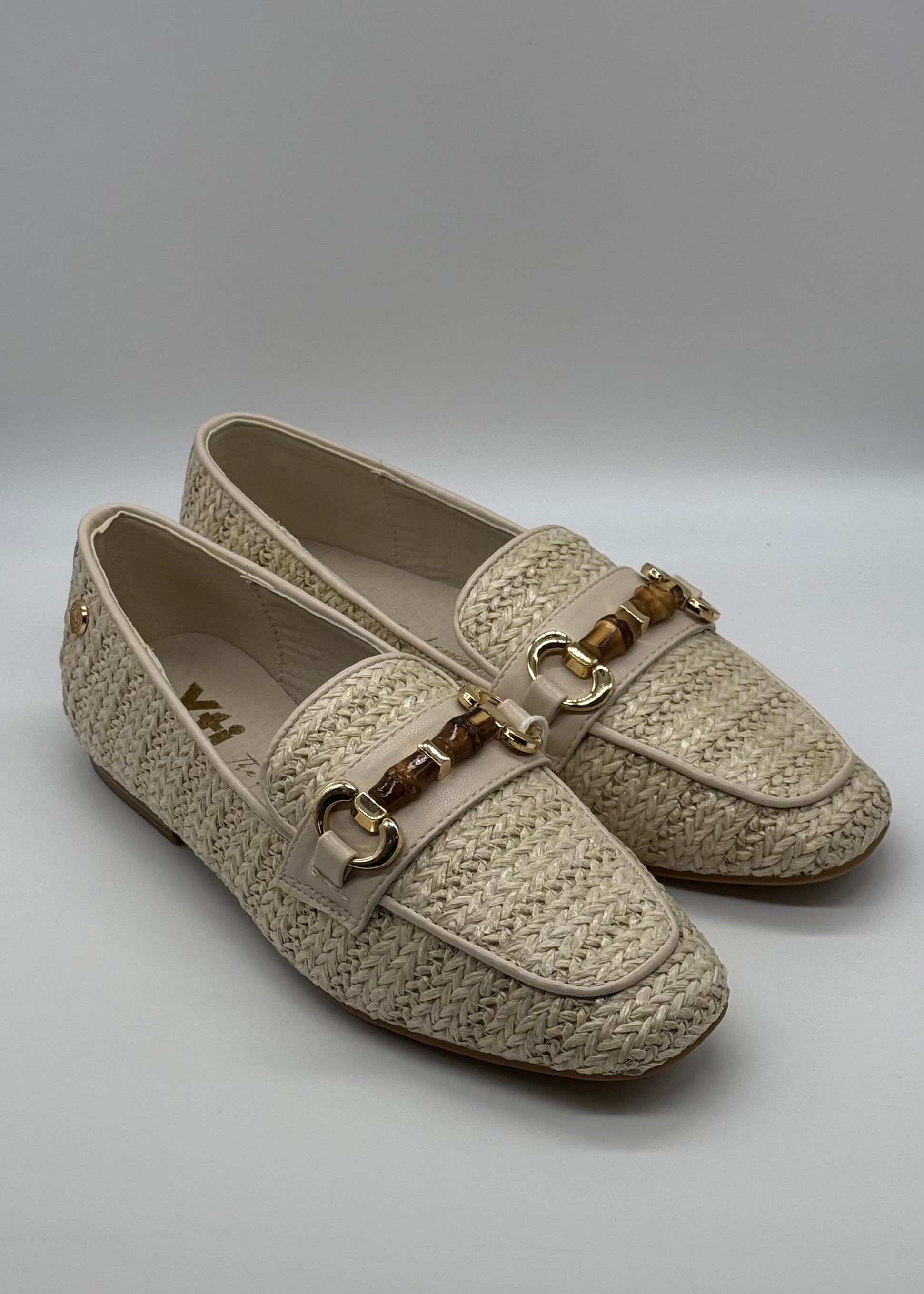 XTI - MEMORY FOAM - Mocassino beige in rafia con applicazione donna