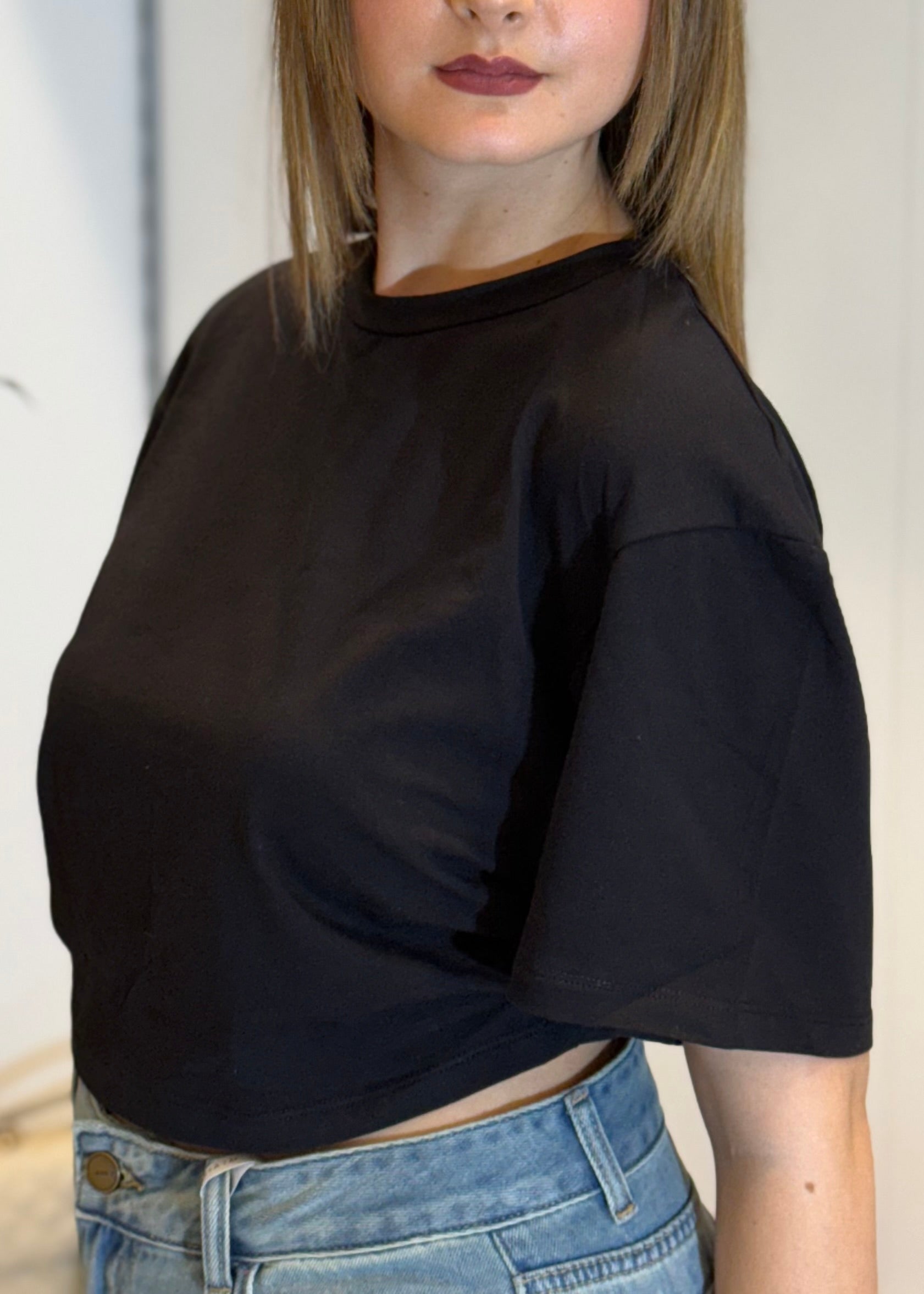 AN-AIM - T-shirt bustier  nera donna