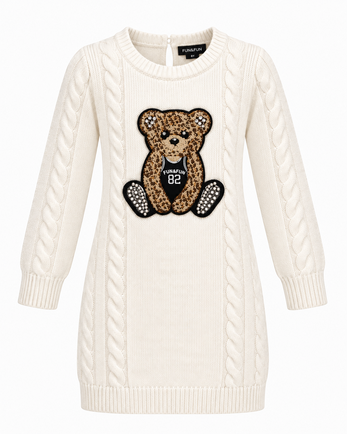 FUN FUN - Vestito in lana con orso bambina