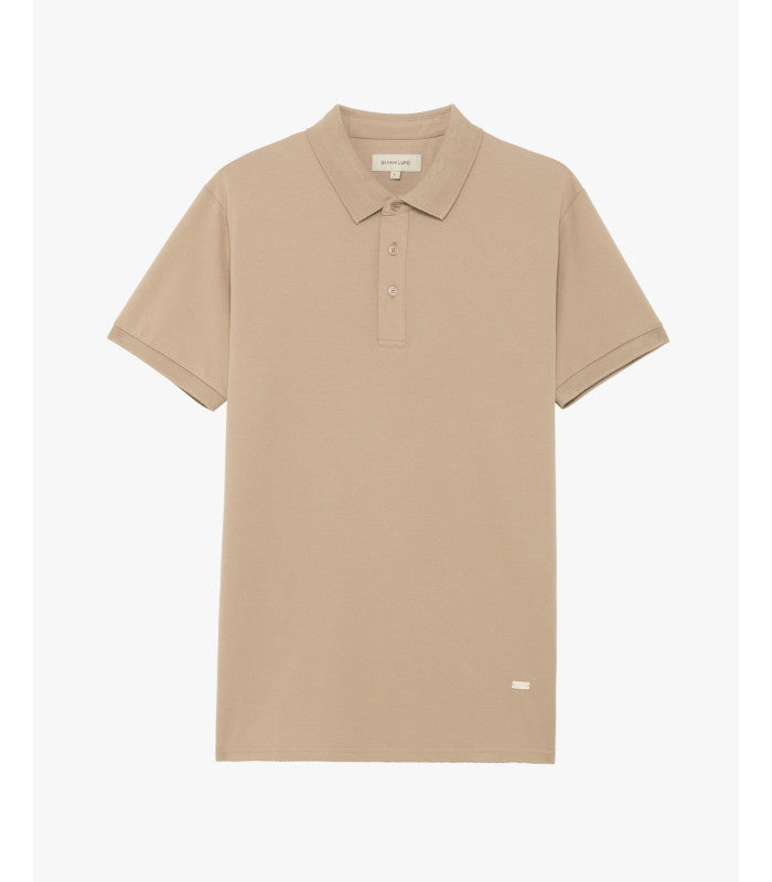 GIANNI LUPO - Polo beige in cotone piquet uomo