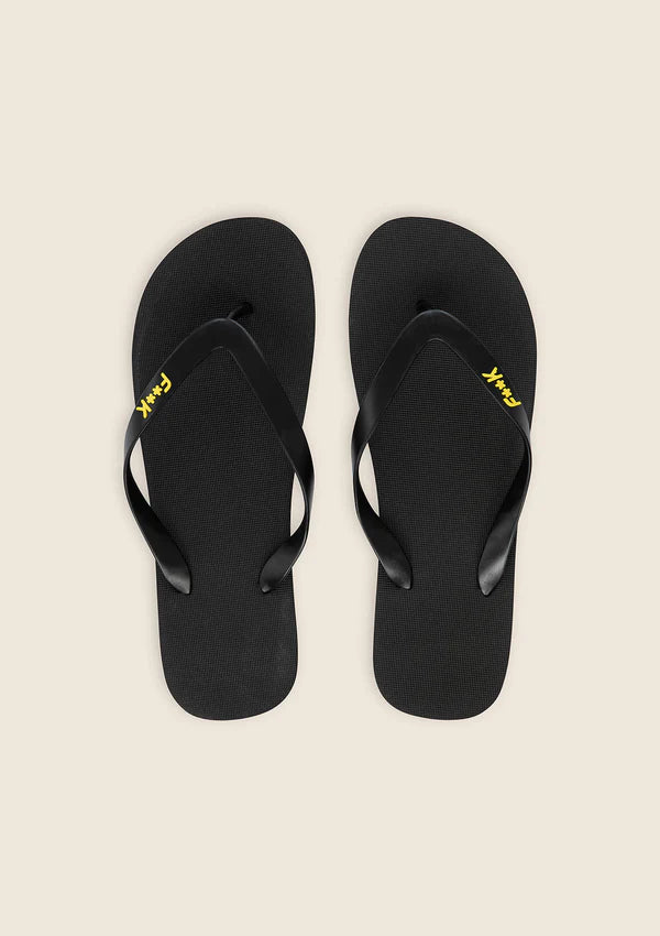 F**K - Infradito nera con logo giallo uomo