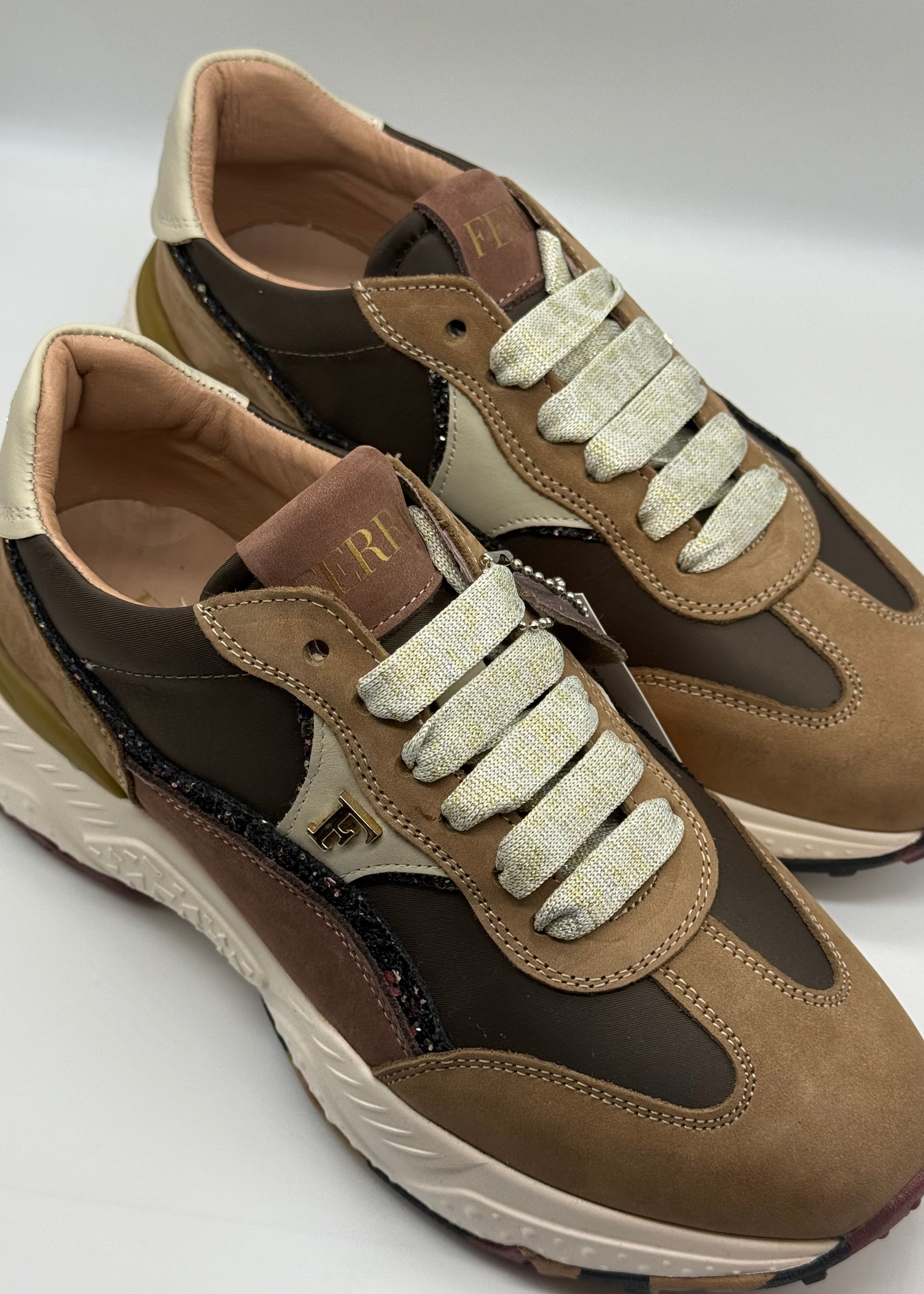 FERRE - Sneakers glitter  platform donna