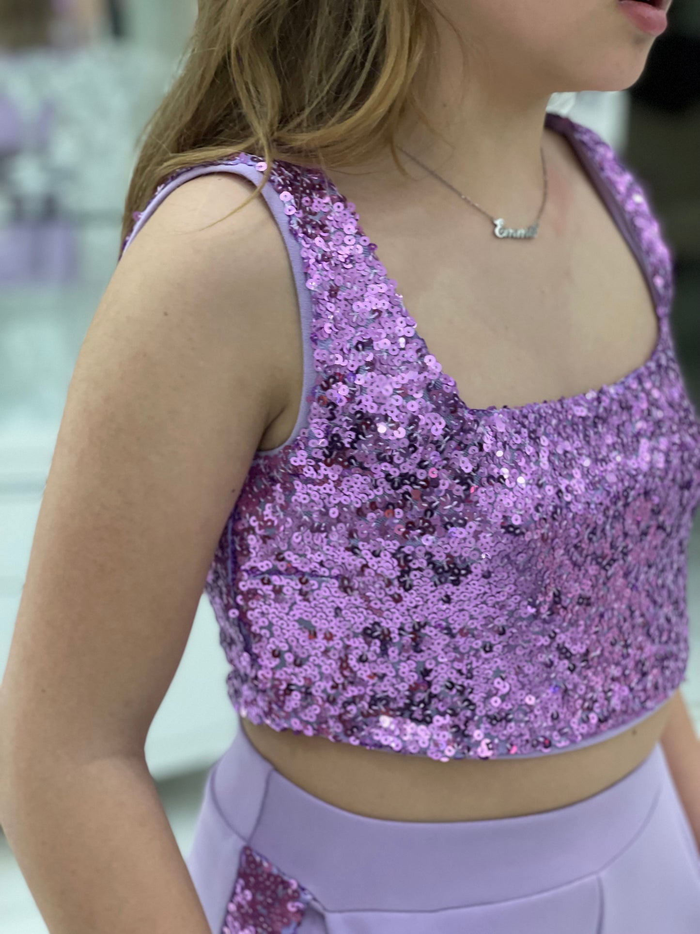 J'AIME - Top lilla in paillettes bambina