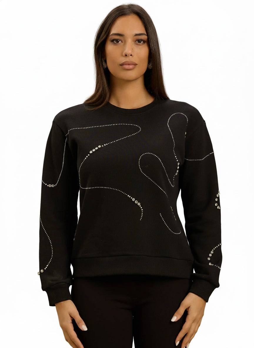 TAKE TWO - Felpa con applicazione in strass donna