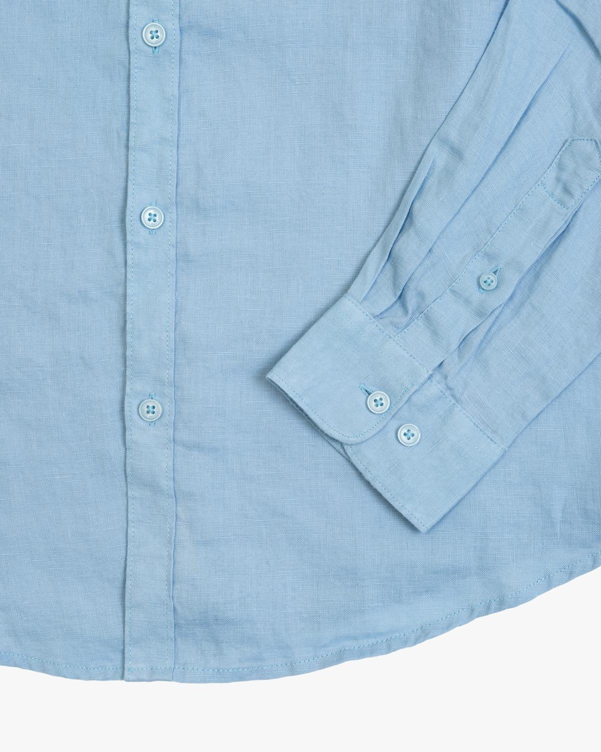 GIANNI LUPO - Camicia azzurra in lino coreana uomo