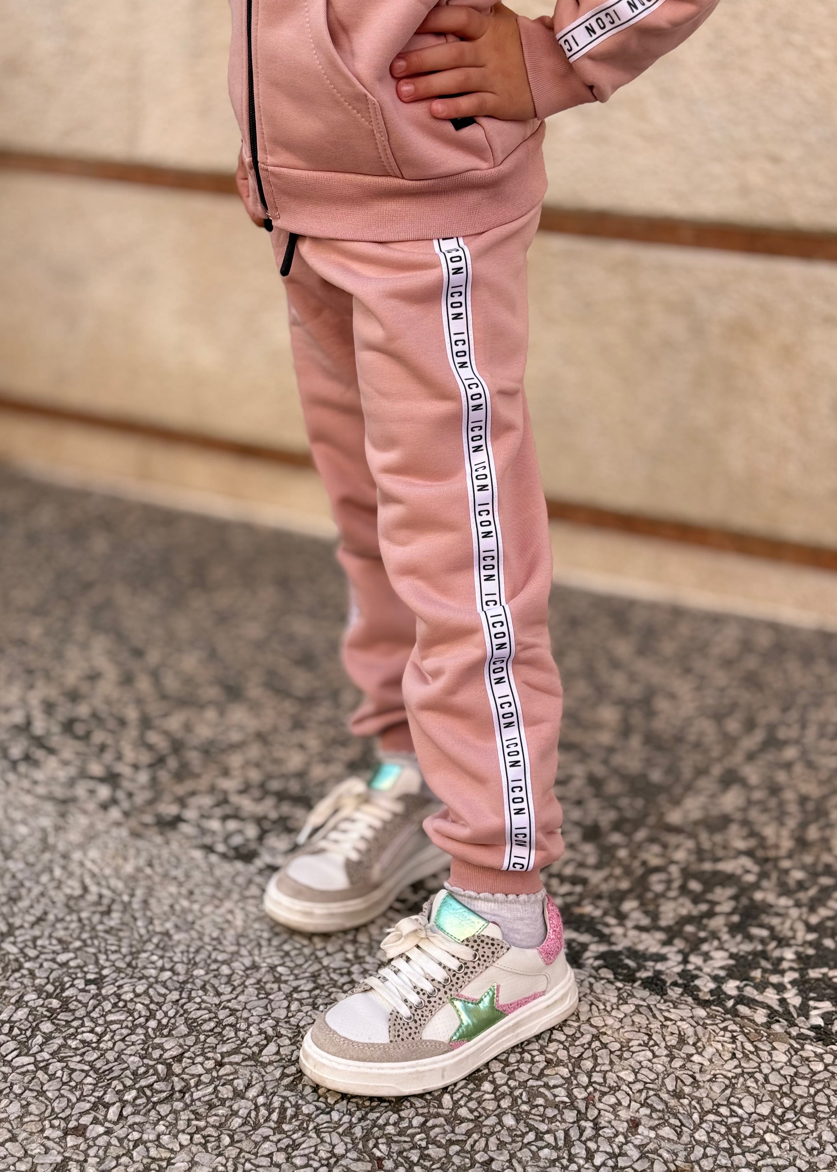 ICON - SET COMPLETO - Felpa con cappuccio e zip e pantalone bambina