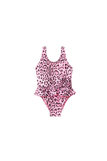 4GIVENESS - Monokini maculato rosa con maxi fiore