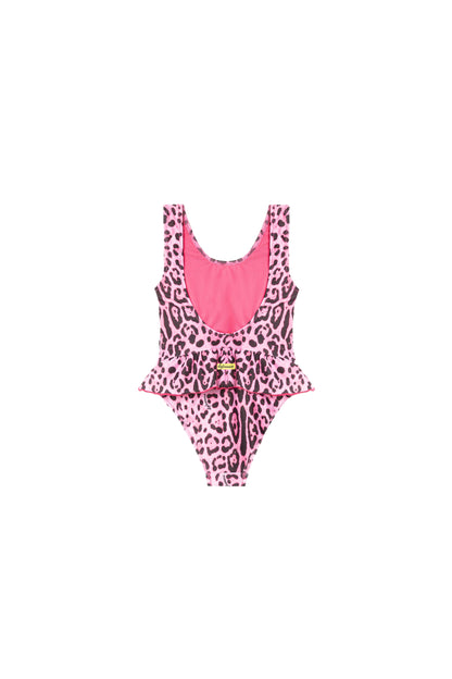 4GIVENESS - Monokini maculato rosa con maxi fiore