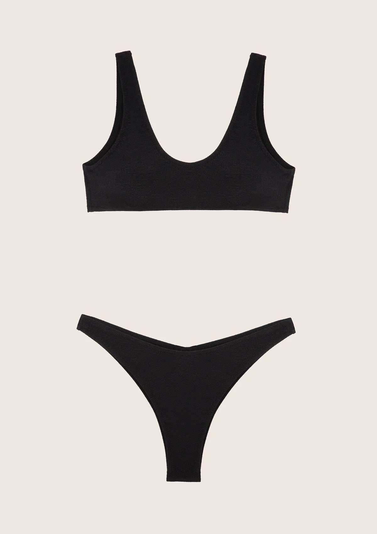 F**K - Bikini top e slip americano nero donna