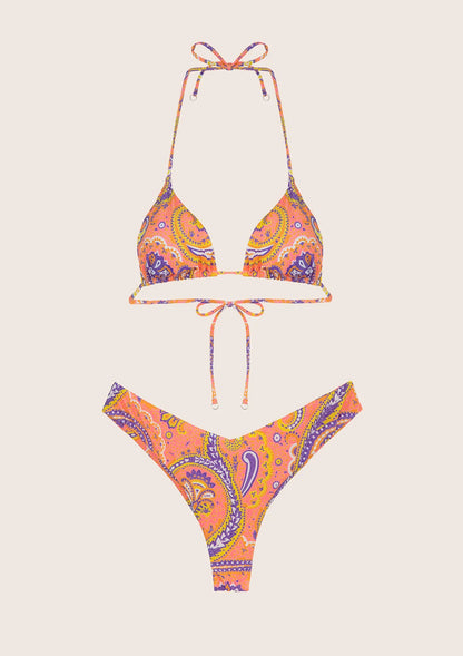 F**K - Bikini triangolo con slip americano a fantasia donna