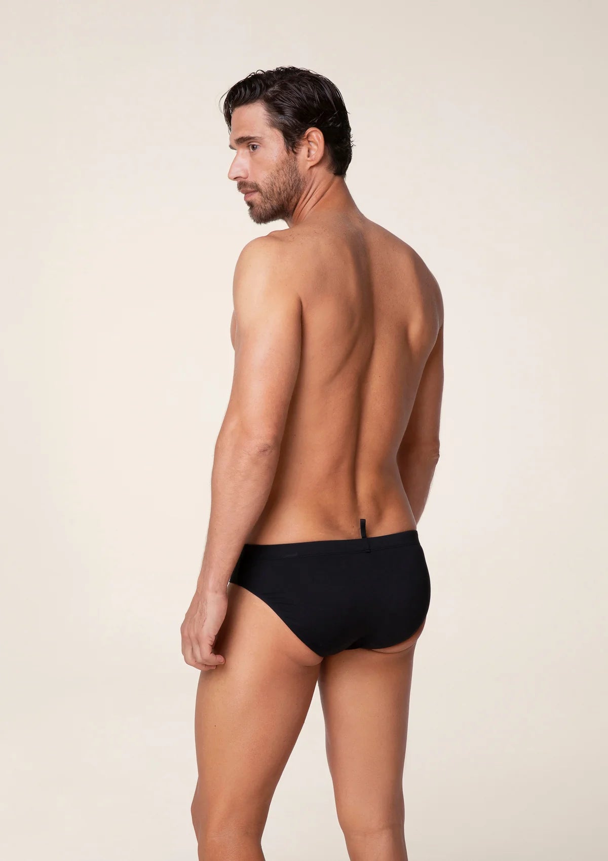 F**K - Costume slip nero con coulisse bianco uomo