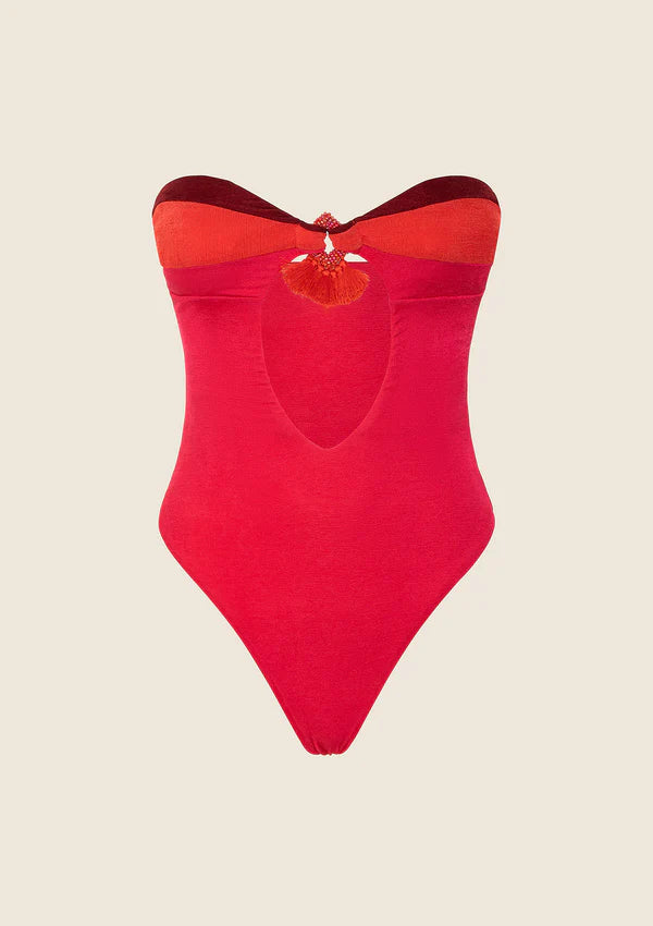 F**K - Monokini con corallini e nappine donna