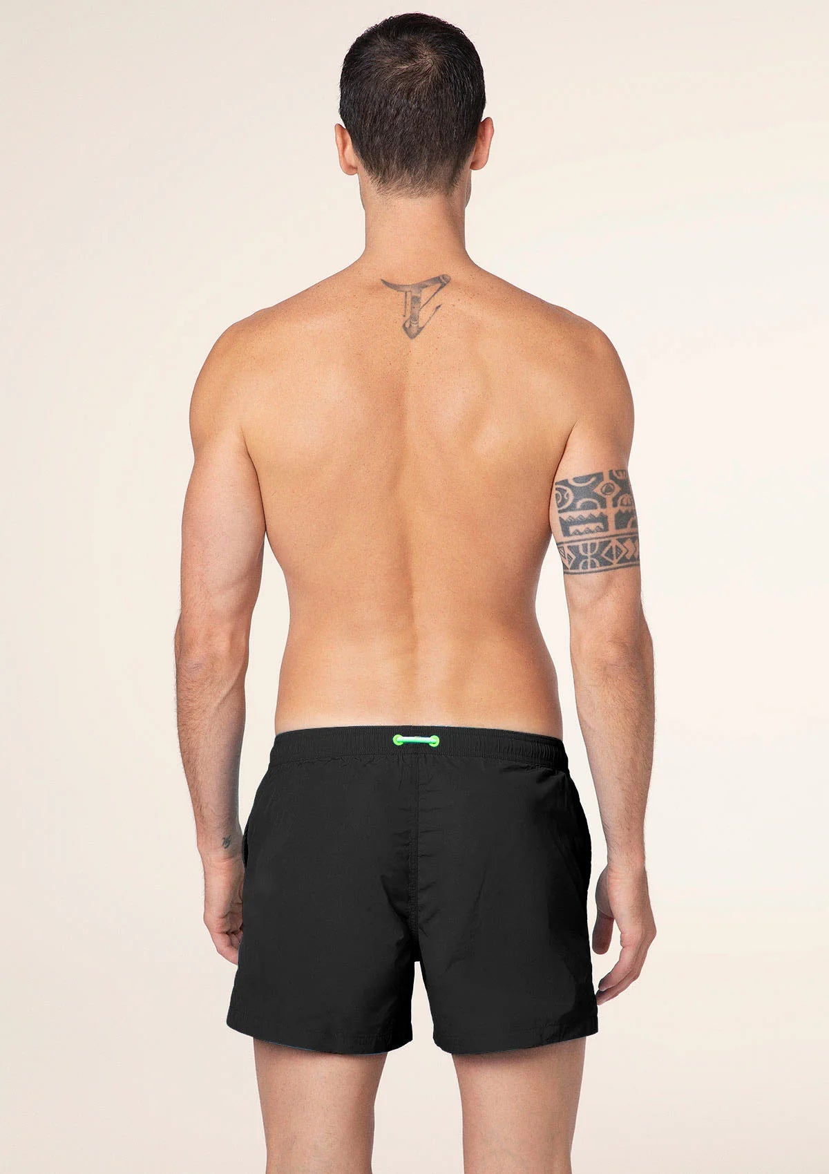 F**K - Costume nero con coulisse verde uomo