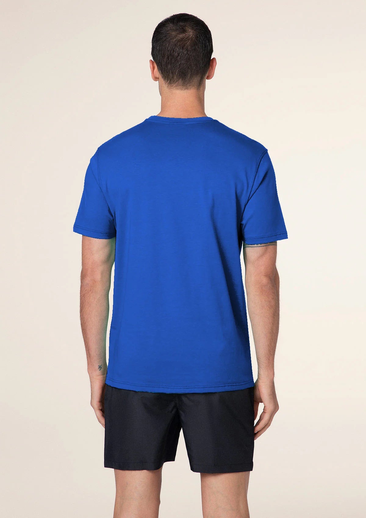 F**K - T-shirt royal con logo giallo fluo uomo