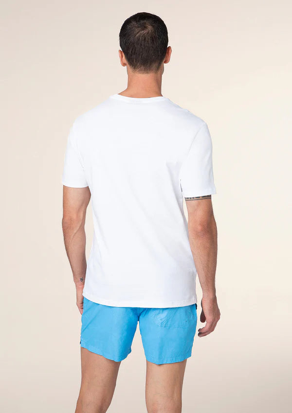 F**K - T-shirt bianca con ricamo nero uomo