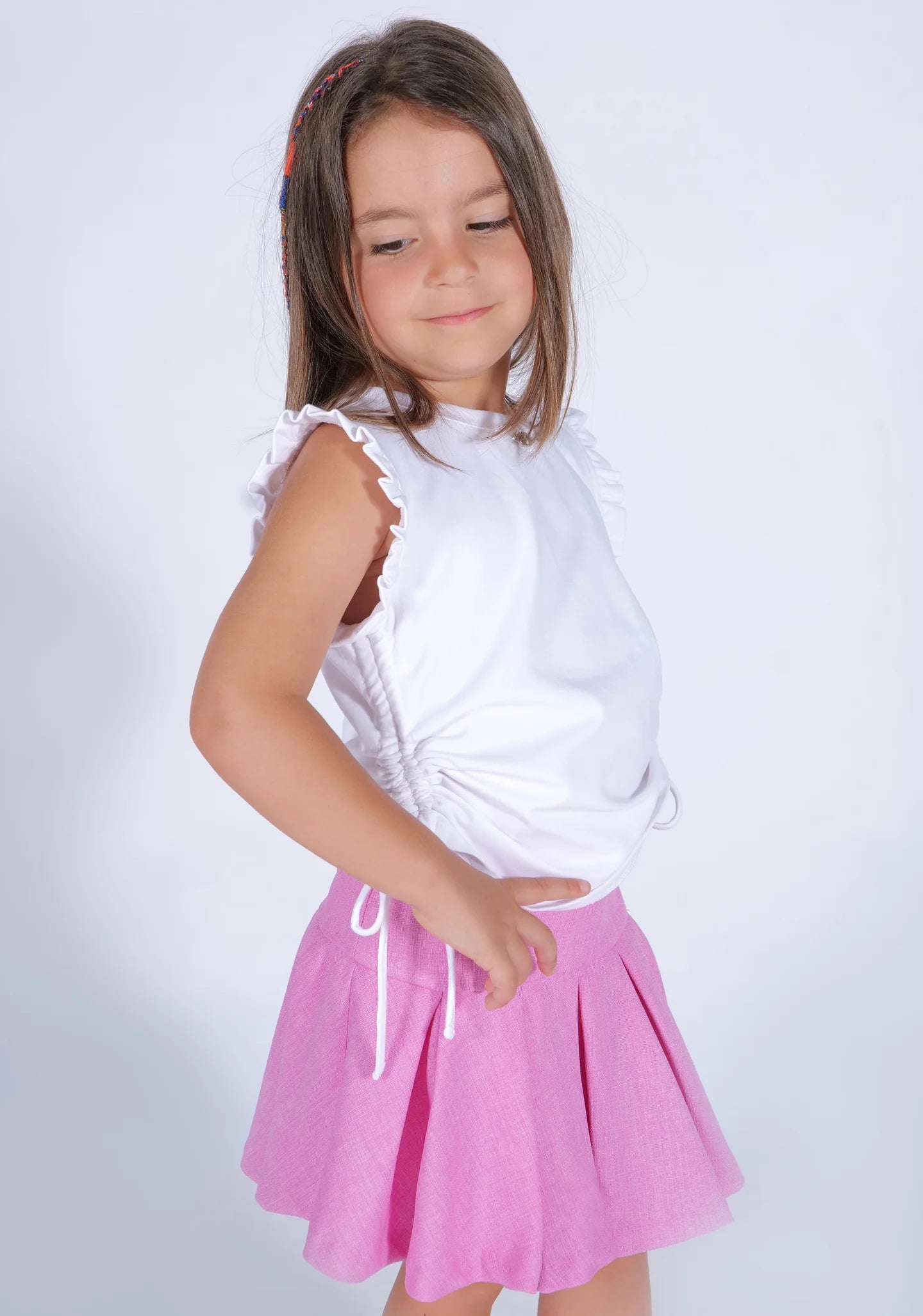 FUN FUN - Canotta bianca con rouge bambina