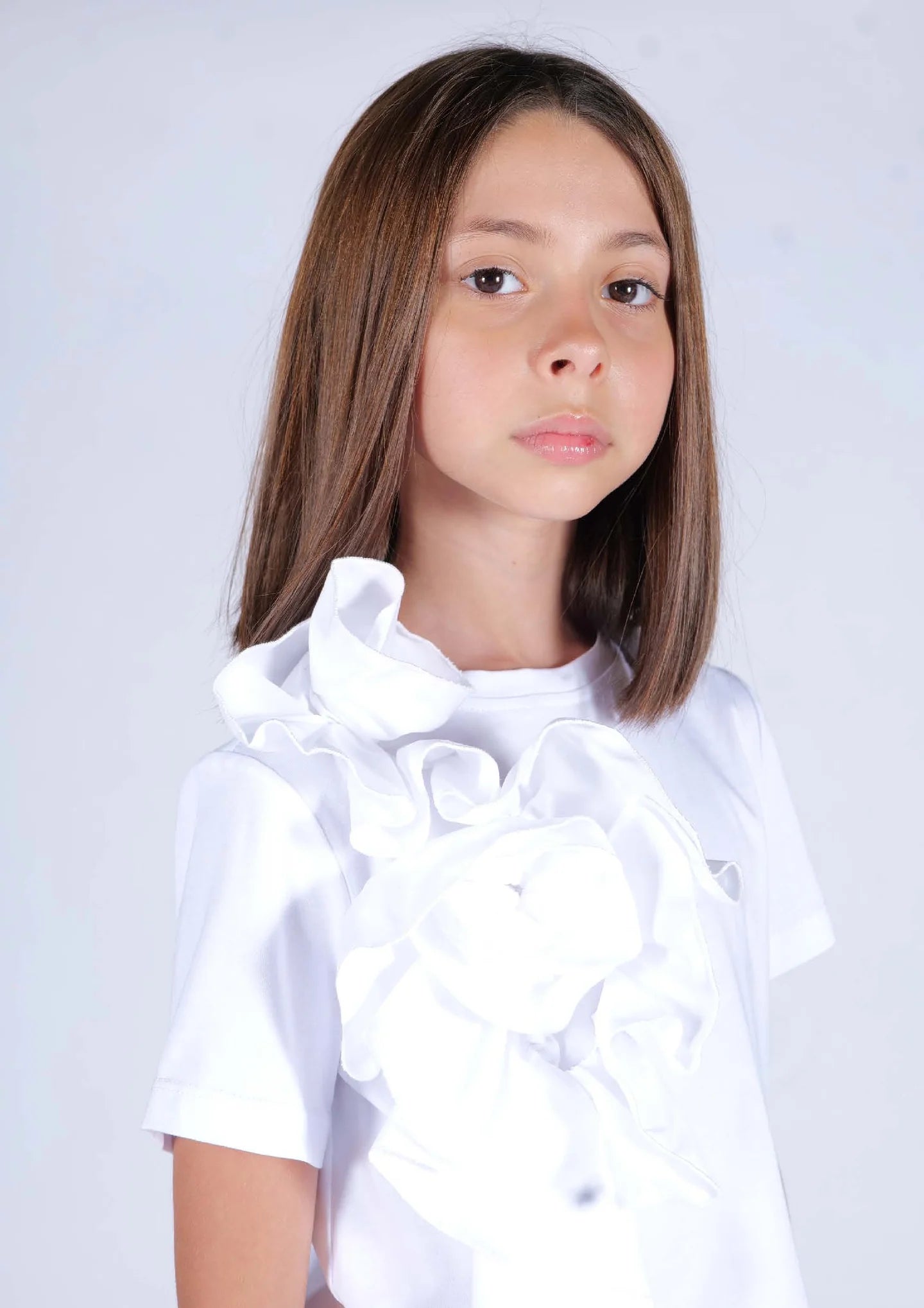 FUN FUN - T-shirt bianco con rouge bambina
