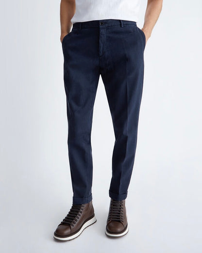 LIU-JO UOMO - Pantalone blu navy con micro fantasia uomo