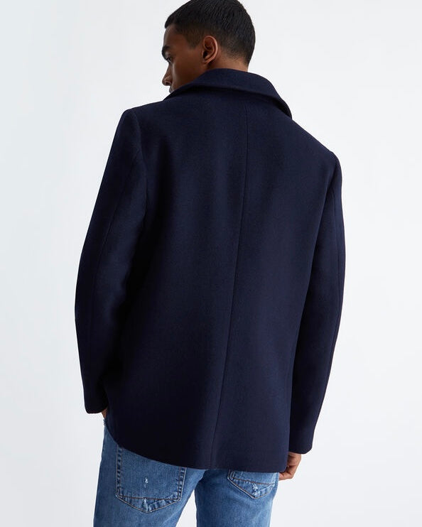 LIU-JO UOMO - Cappotto blu navy doppiopetto corto uomo