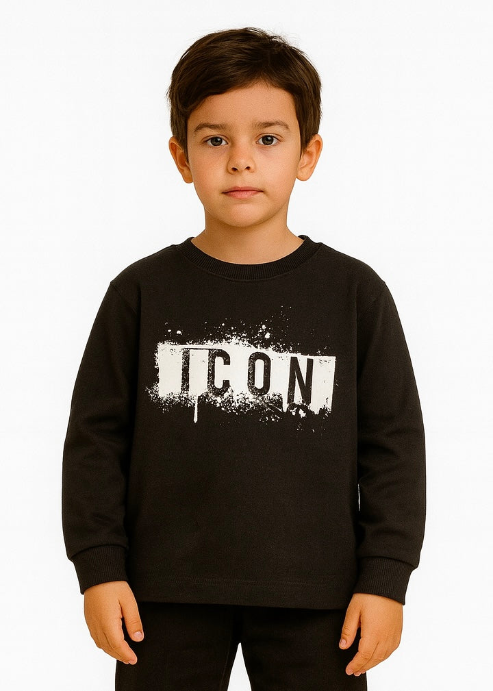 ICON - T-shirt manica lunga con logo colature bambino