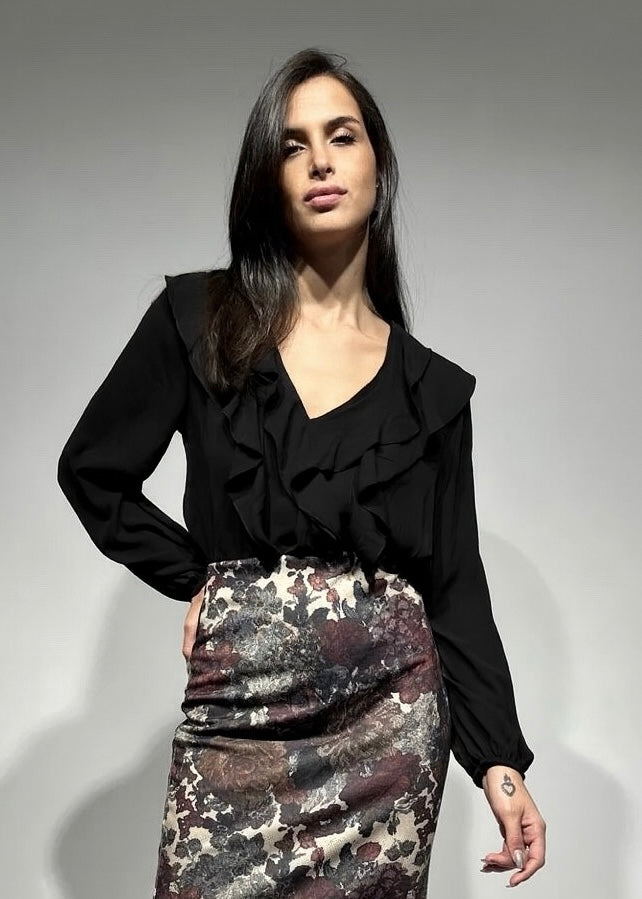 EXTYN - Blusa con volant donna